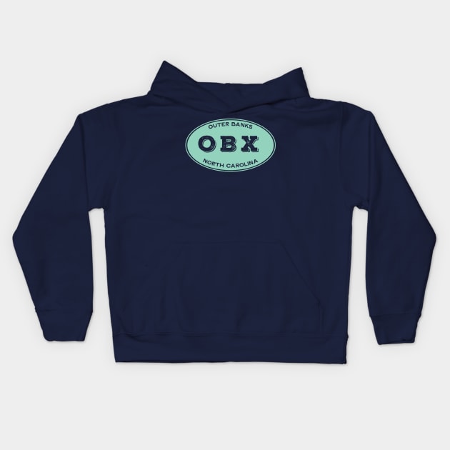 OBX Solid Oval in Aqua Kids Hoodie by YOPD Artist